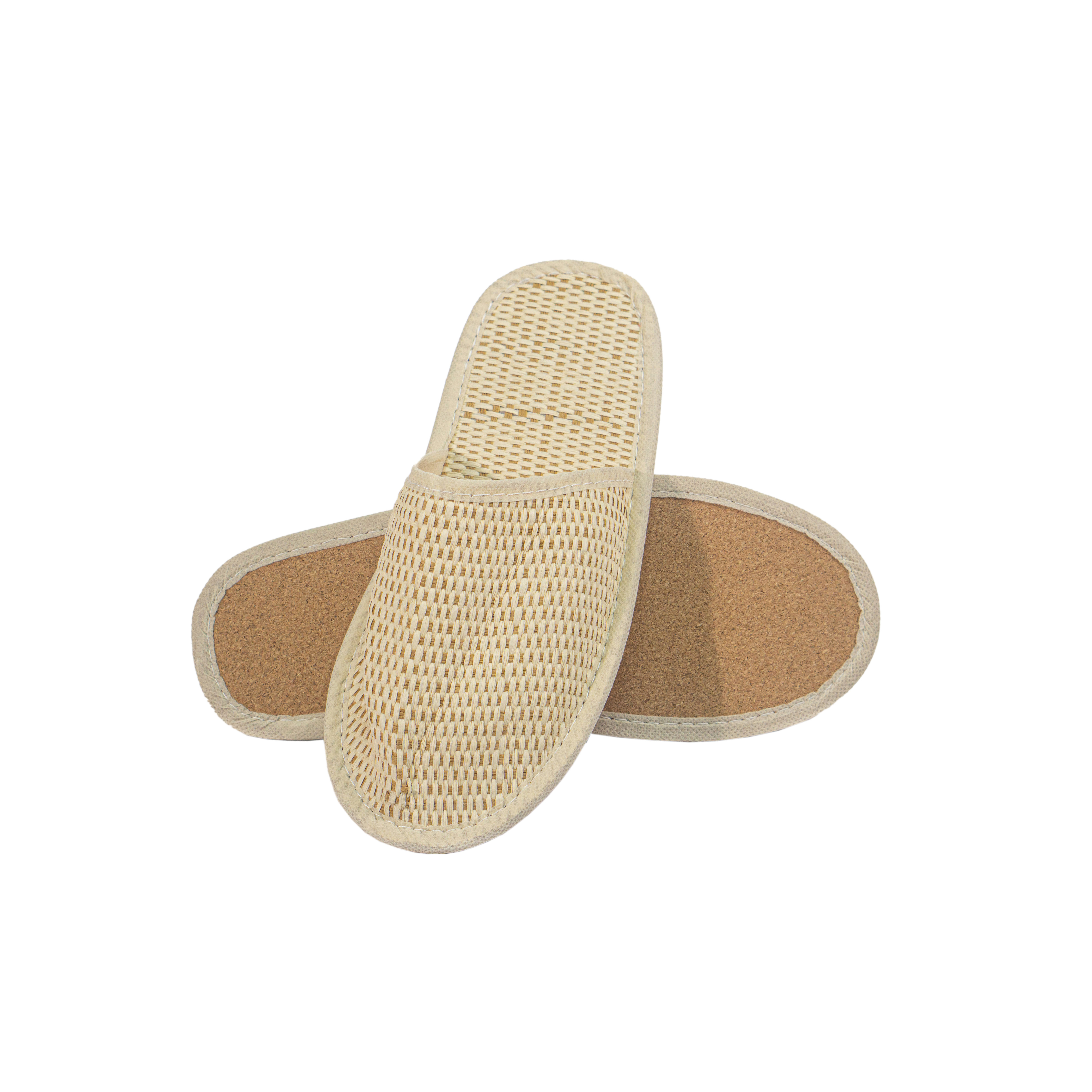 Custom Woven Straw Cork Sole Hotel Spa Slippers OEM Supplier