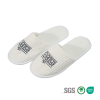 Custom Embroidered Logo White Waffle Closed‑Toe Hotel Slippers Supplier