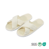 Custom Open Toe Cross Strap Linen Spa Slippers For Hotel Retreat