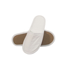 Wholesale OEM Eco-Friendly White Canvas Hotel Slippers with Non Slip Sole