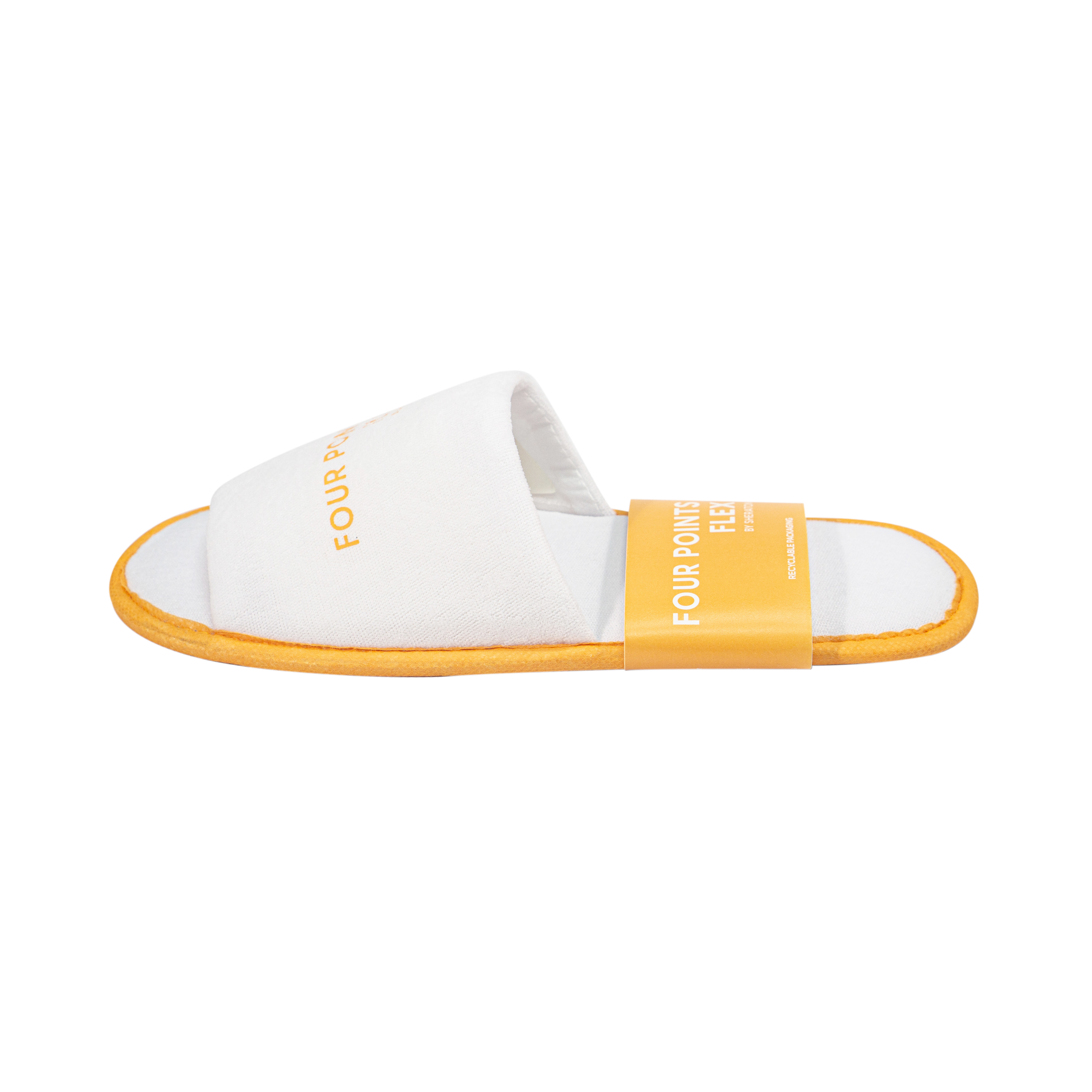 Custom Print Brushed Polyester Non‑Slip Hotel Slippers Manufacturer