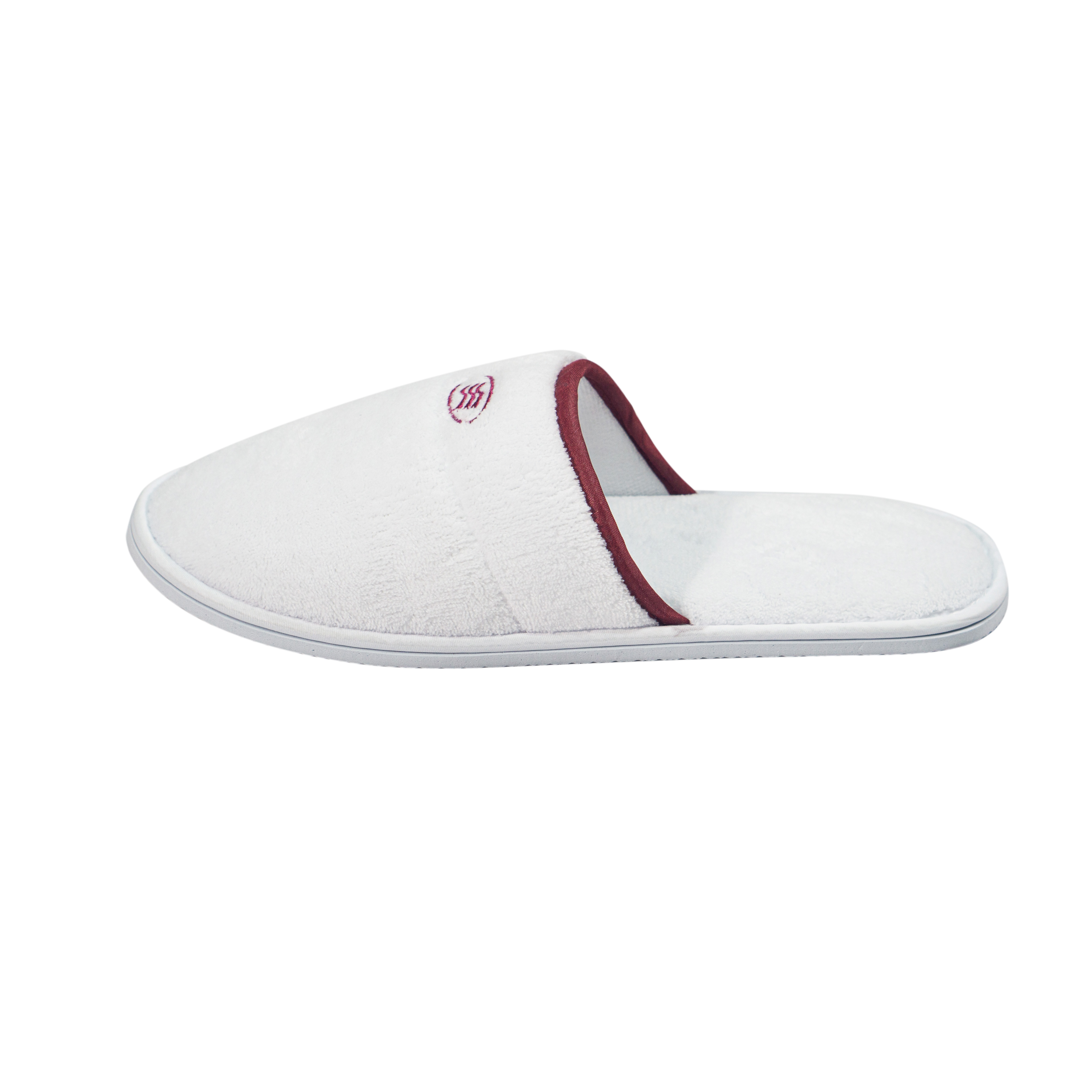Wholesale White Coral Fleece Hotel Spa Slippers Custom Embroidery Logo