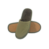 Wholesale OEM Custom Green Canvas Eco Friendly Hotel Slippers with Cork Sole