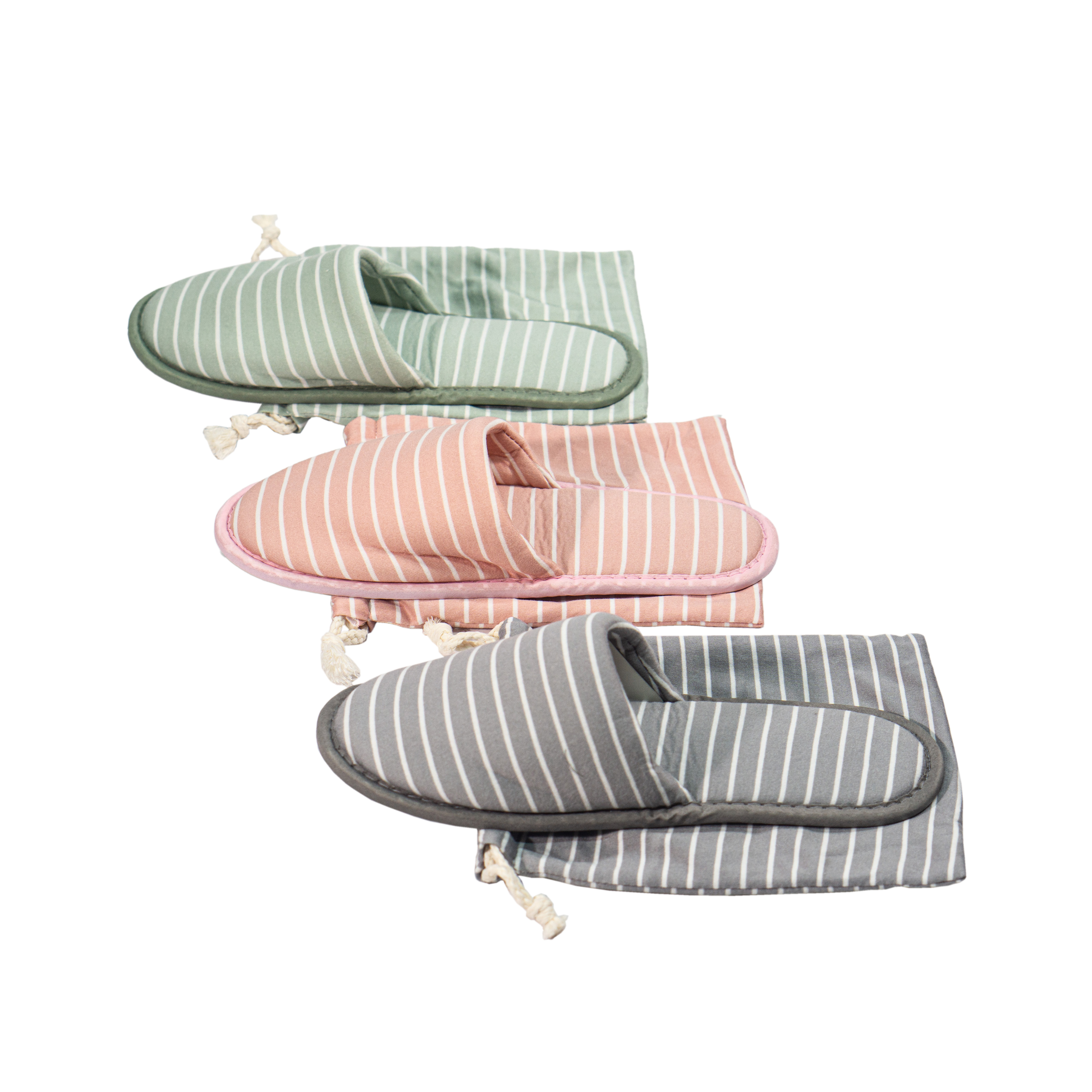 Wholesale OEM Foldable Striped Portable Home Slippers Indoor House Shoes Supplier