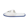 Custom Terry Hotel Spa Slippers with Printed Logo Blue Trimming