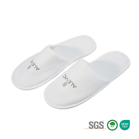 OEM Brushed Polyester Plain White Spa Slippers Boutique Hotel Bulk Manufacturer