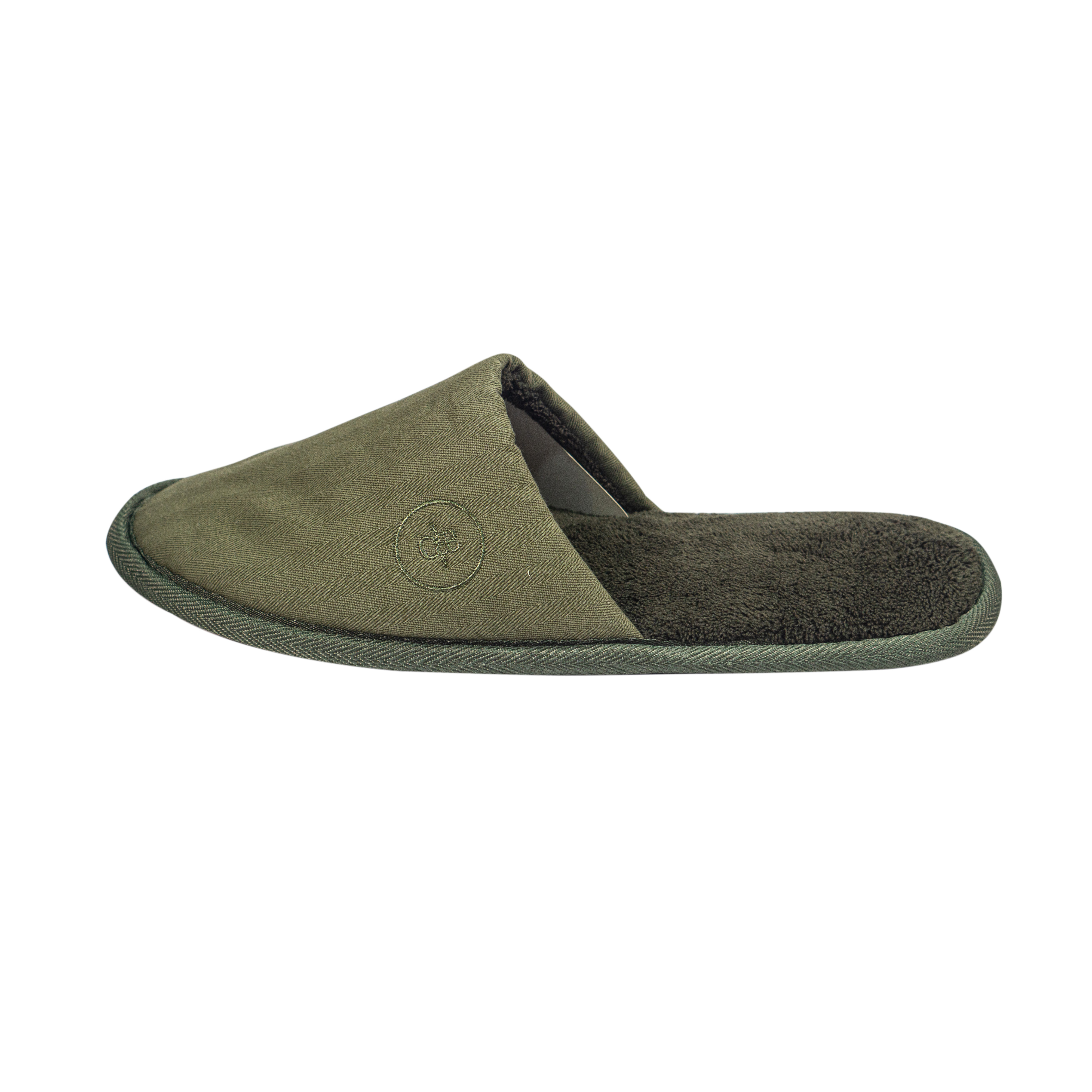 Wholesale OEM Custom Green Canvas Eco Friendly Hotel Slippers with Cork Sole