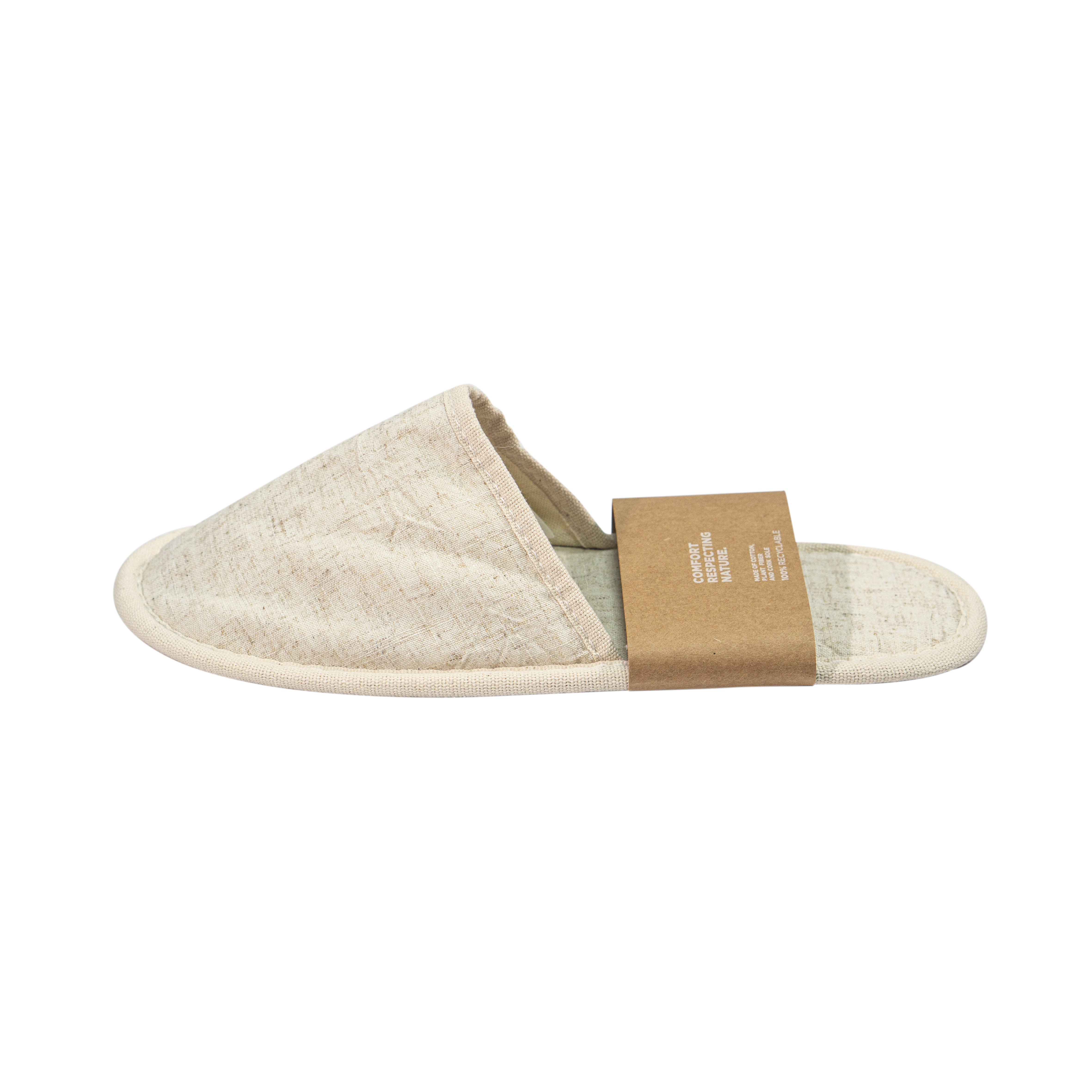 Custom Cotton Linen Blend Hotel Spa Guest Slippers Supplier