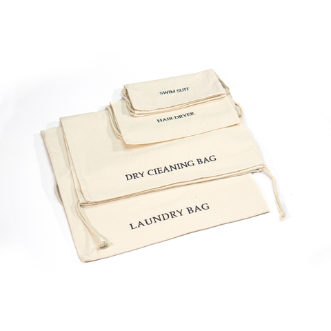 Wholesale OEM Cotton Canvas Drawstring Bag Custom Printed Hotel Laundry Storage Pouch Supplier