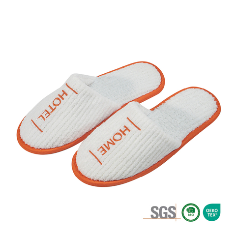 Custom Embroidered Coral Fleece Hotel Slippers Wholesale OEM Supplier