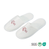 Custom Logo White Velour Hotel Slippers Anti‑Slip Sole Bulk OEM Factory